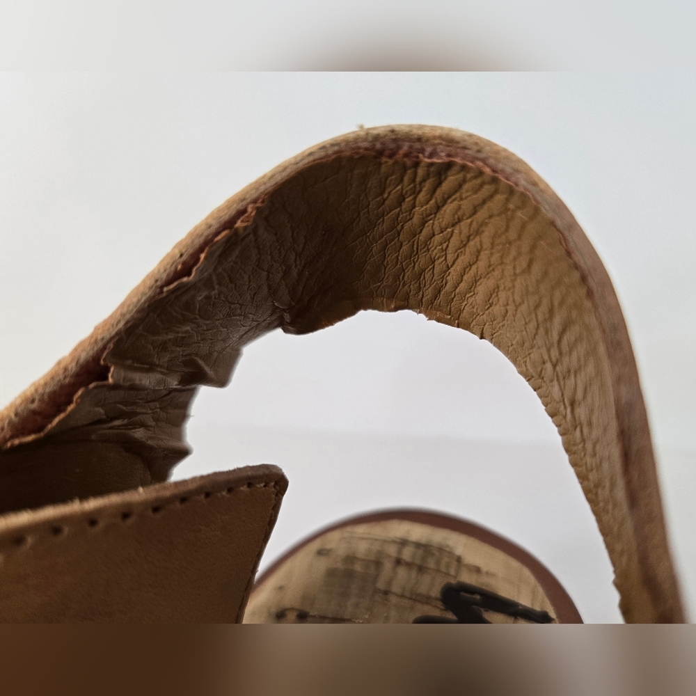 Sam Edelman Trixie Sandals Size 7.5 Tan & Gold, Heel Buckle Ankles Toe Strap - Picture 10 of 10